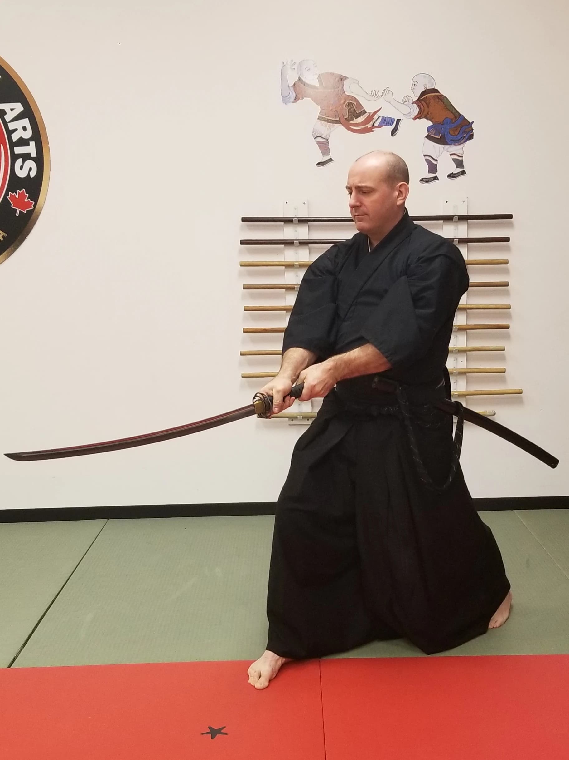 Samurai sword training at the school