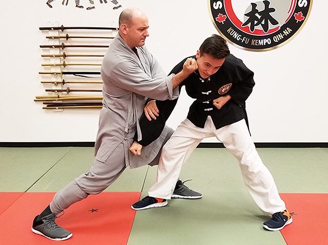 Shifu Tim Wakefield demonstrating a Kung fu striking technique in Shaolin Martial Arts Canada